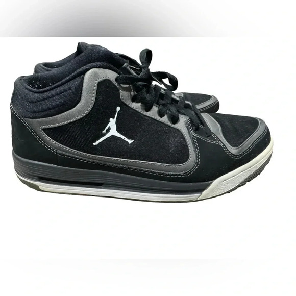 Nike Air Jordan Post Games Men's Flat Pewter Black Leather Sneakers 552665 Sz 10 - Picture 2 of 8